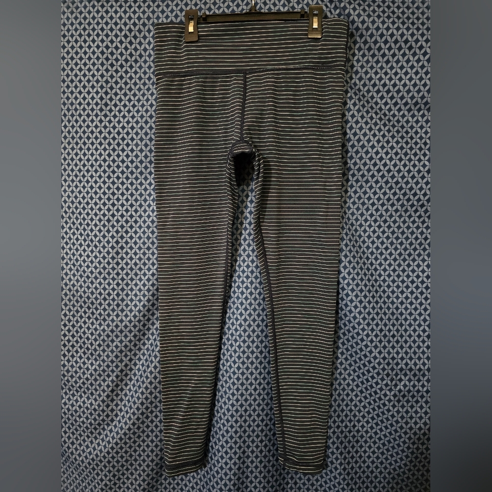 90 Degree By Reflex Black and White Striped Leggings